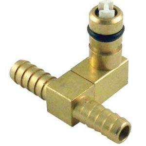 TEE,BRASS,CO2,1/4 BARB,W/CHECK