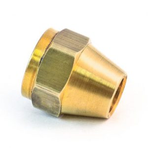 NUT,SHORT,3/8FLARE,BRASS