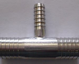 TEE,(3)BARB,1/2 X 1/2 X 1/4,SS