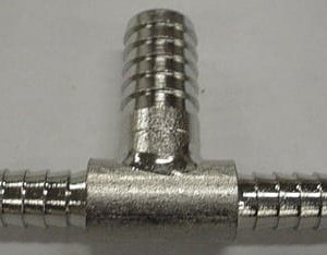 TEE,(3)BARB,1/4 X 1/4 X 3/8,SS