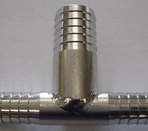 TEE,(3)BARB,3/8 X 3/8 X 1/2,SS