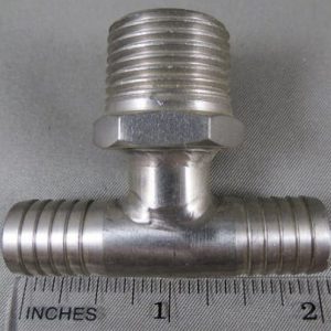 TEE,1/2MP X 1/2BARB X 1/2BARB,SS