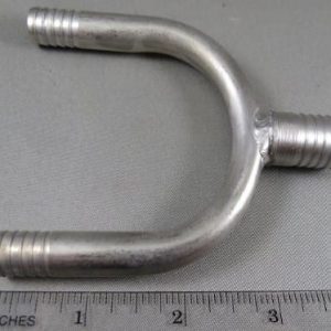 UBEND,(2)3/8 BARB,W/(1) 1/2 BARB OUTLET PORTS,SS
