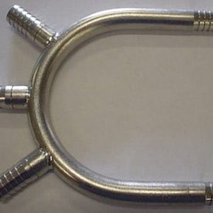 UBEND,(2)3/8ID,W/(3) 3/8 BARB OUTLET PORTS,SS