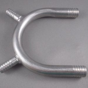 UBEND,1/2 BARB WITH (2)3/8 BARB OUTLET,SS