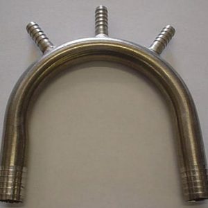 UBEND,1/2 BARB WITH (3)1/4 BARB OUTLET,SS