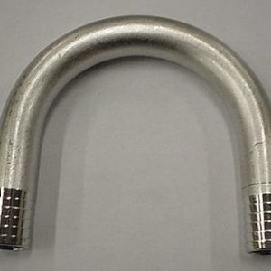 UBEND,1 1/2 WIDE,(2)3/8BARB WITH 1/4 BARB OUTLET,SS