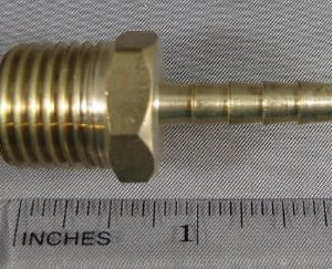 HOSE,BARB,1/4BRB X 1/2MP,BRASS