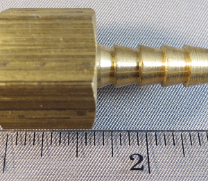 HOSE,BARB,1/4BRB X 3/8FP,BRASS