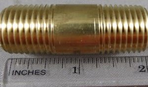 NIPPLE,1/2MP X 2IN LONG,BRASS