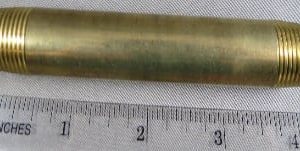 NIPPLE,1/4MP X 4IN LONG,BRASS