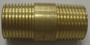 NIPPLE,3/8MP X 1 1/2IN LONG,BRASS