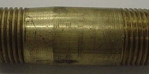 NIPPLE,3/8MP X 2IN LONG,BRASS