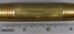 NIPPLE,3/8MP X 3IN LONG,BRASS