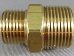 NIPPLE,HEX,REDUCING,1/2MP X 3/4MP,BRASS