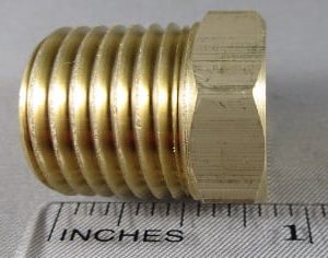 PLUG,HEX HEAD,3/4,BRASS