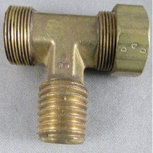 TEE,(2)3/8COMP X 3/8MP(RISE),BRASS
