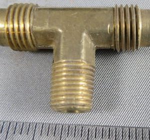 TEE,1/4MF X 1/4MF X 1/8MP ON THE RISE,BRASS