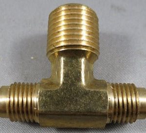 TEE,1/4MF X 1/4MF X 3/8MP ON THE RISE,BRASS
