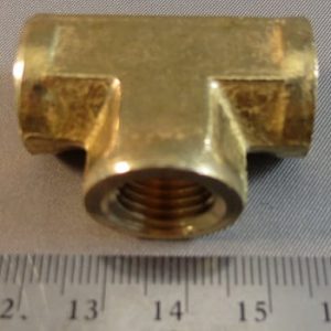 TEE,BARSTOCK,(3) 1/4FP,BRASS