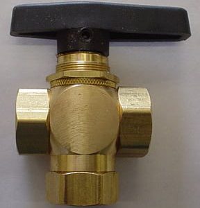 VALVE,BALL,3 WAY,1/4IN,BRASS