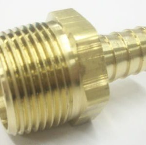 HOSE,BARB,1/2BRB X 3/4MP,BRASS,LF
