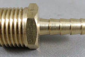 HOSE,BARB,1/4BRB X 3/8MP,BRASS,LF