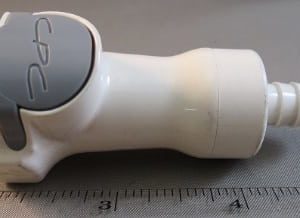 COUPLING,BODY,W/SHUTOFF,BARB,3/8,WHITE POLYSULFONE BODY & VALVE,GREY POLYSULFONE LATCH,SS SPRINGS,EPDM SEALS