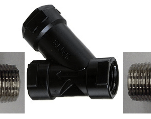 KIT,STRAINER, WYE, WITH (2)3/8 MP X 3/8 BRB SS FITTINGS
