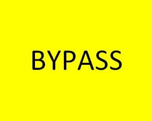 TAG,BYPASS,2 1/4 X 3 3/4,YELLOW BACKGROUND WITH BLACK LETTERS
