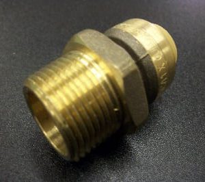 CONNECTOR,REDUCING,1/2 TUBE X 3/4 MNPT,BRASS
