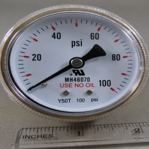 GAUGE,2",0-100 PSI,1/4NPT BACK MOUNT,"USE NO OIL"