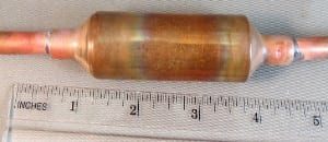 DRIER,COPPER,SPUN,1/4OD CONNECTION,7-3/8IN LONG