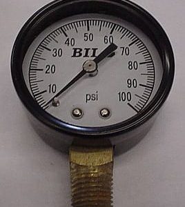 GAUGE,2IN,0-100PSI,BOTTOM MOUNT,W/BLACK STEEL CASE