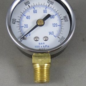 GAUGE 0-2000 PSI (RHT) 1/4 MP BOTTOM