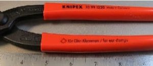 PINCHERS,CLAMP,W/SIDE JAW,RED HANDLE