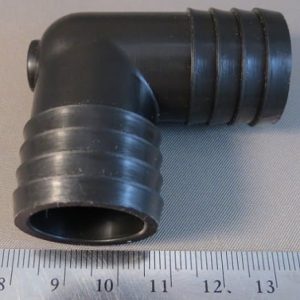 ELBOW,POLYPROPYLENE,BLACK,3/4BARB X 3/4BARB.