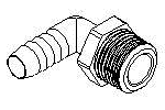 ELBOW,1/4 BARB X 1/8 MPT,BLACK,POLY