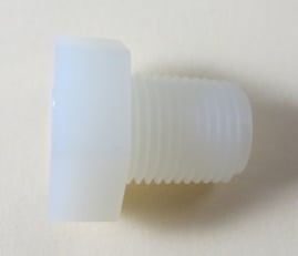 PLUG,NYLON,1/8MP,5/8HEX,3/4LENGTH..