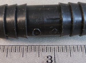 SPLICER,BLACK,POLYPROPYLENE,1/2BARB X 1/2BARB..