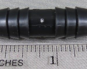 SPLICER,BLACK,POLYPROPYLENE,3/8  X 3/8 BARB