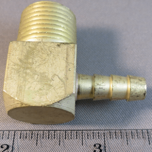 ELBOW,90D,3/8MP X 1/4BARB,BRASS