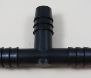 TEE,POLYPROPYLENE,BLACK,(3)3/8BARB....
