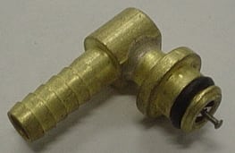 ELBOW,BRASS,CO2,1/4 BARB,W/CHECK
