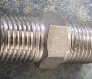 ADAPTER,1/8MP X 1/8MP,W/HEX,SS