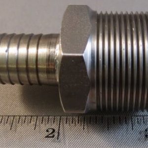 ADAPTER,1''-20 UNEF-28 X 1/2BARB,SS