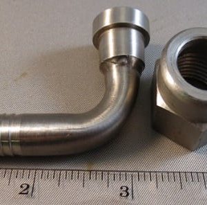 ELBOW,1/2FFL SWIVEL X 3/8BARB,SS..