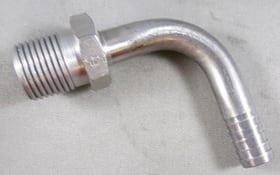 ELBOW,SWEEP,3/8MP X 3/8BARB,SS