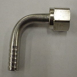 ELBOW,SWIVEL,90D,1/4BRB X 1/4FF,SS..
